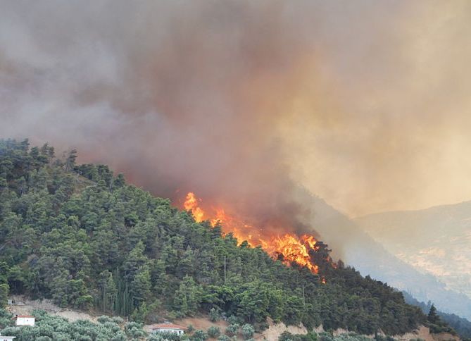 Πυρκαγιά στα ελληνοβουλγαρικά σύνορα