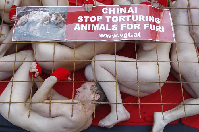 Γυμνή διαμαρτυρία για τα δικαιώματα των ζώων