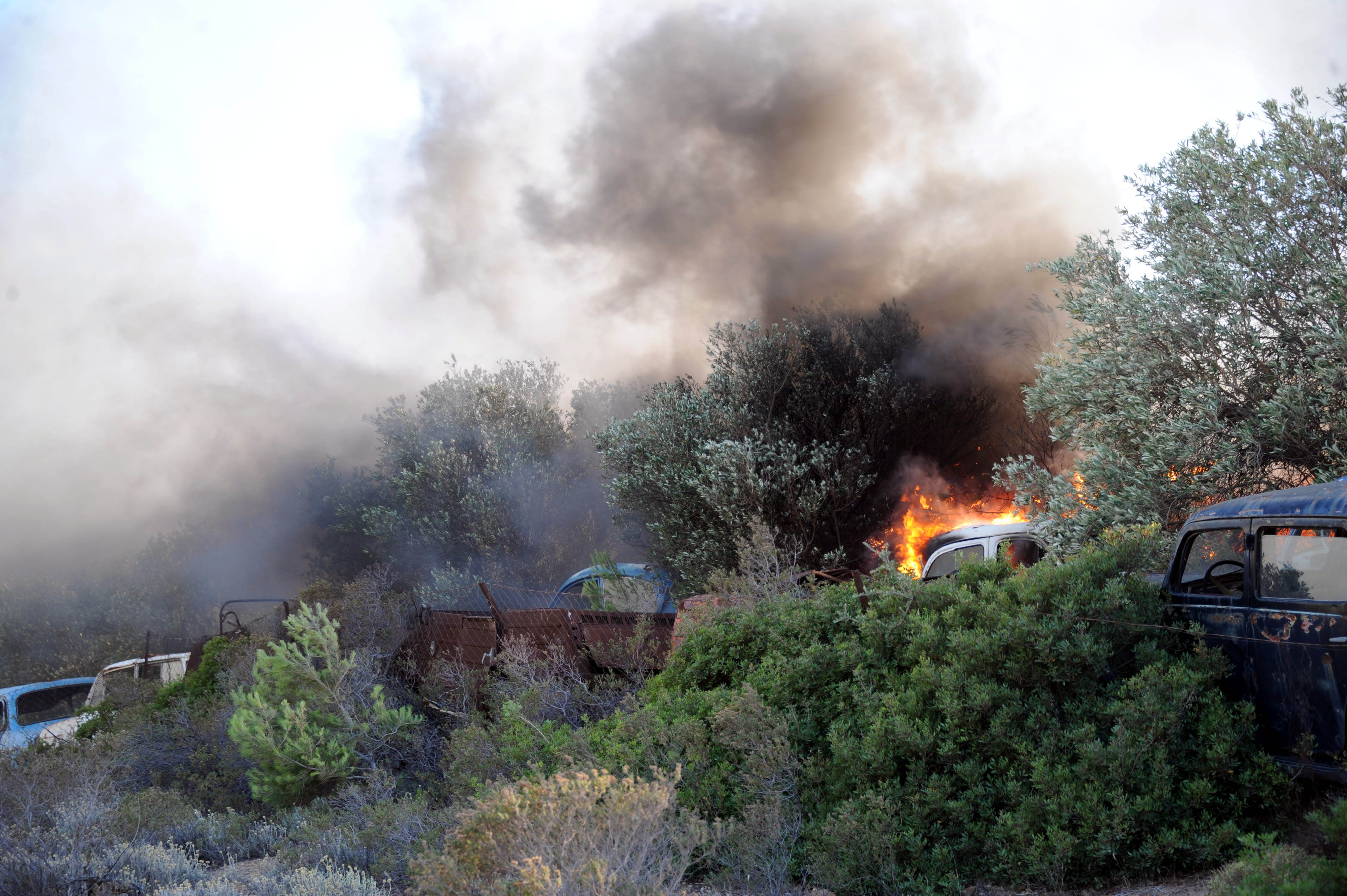 Στις φλόγες περιοχές του δήμου Βιάννου στην Κρήτη
