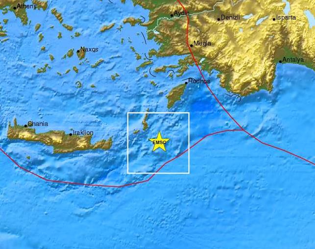 Σεισμός 4,4 Ρίχτερ ανατολικά της Κρήτης