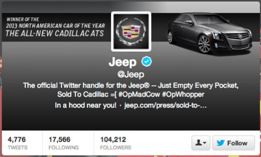 Θύμα των χάκερ ο λογαριασμός Twitter της Jeep