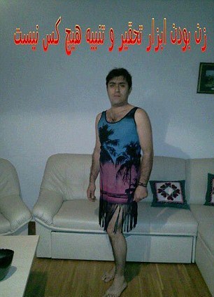 Men have posted photographs of themselves dressed in either