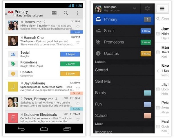 Αναβάθμιση της εφαρμογής Gmail με καινούριο inbox