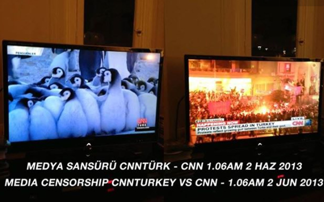 Ντοκιμαντέρ για πιγκουίνους στο CNN Turk την ώρα των συγκρούσεων