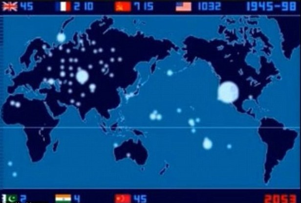 Βίντεο-χάρτης με τις πυρηνικές εκρήξεις ανά την υφήλιο