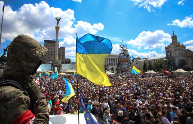 Με ουκρανική σημαία το δημαρχείο του Σλαβιάνσκ