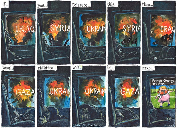 Το εμπνευσμένο σκίτσο του Guardian για Γάζα, Συρία, Ουκρανία και Ιράκ