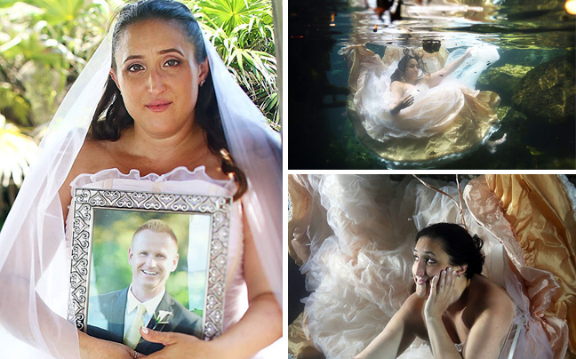 Φωτογραφήθηκε ως νύφη για να «ξορκίσει» το χαμό του αρραβωνιαστικού της