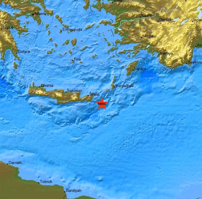 Σεισμός 5,4 Ρίχτερ στην Κρήτη