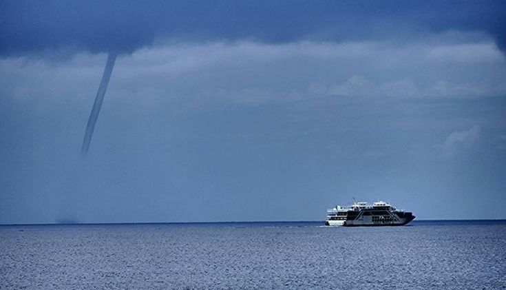 Υδροστρόβιλος στα Σφακιά από την πρωινή κακοκαιρία