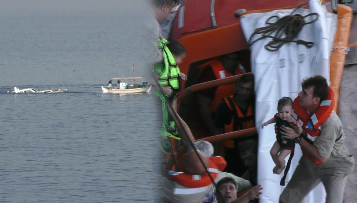 Συγκλονιστικό βίντεο από τη διάσωση προσφύγων στη θάλασσα
