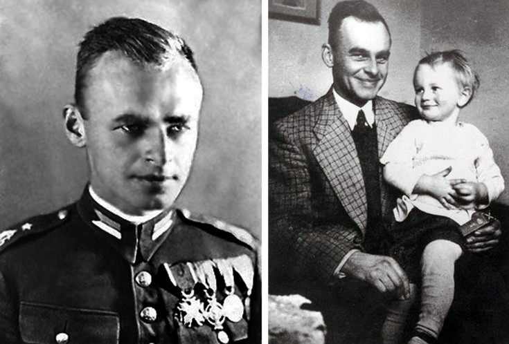 Ο Witold Pilecki αριστερά μόνος και δεξιά με τον ανιψιό του 