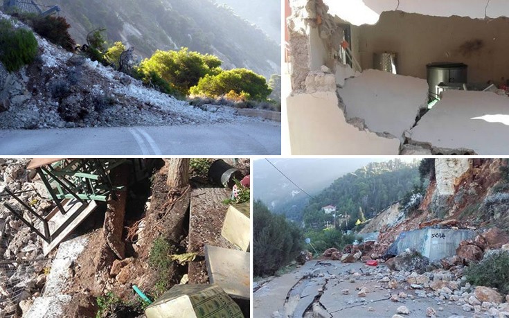 Βίντεο και φωτογραφίες μετά από τα καταστροφικά Ρίχτερ στη Λευκάδα