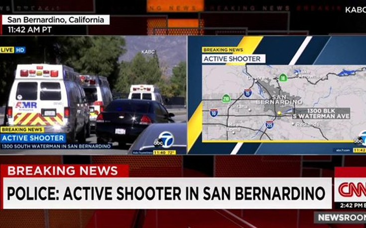 Πανικός από πυροβολισμούς στο Σαν Μπερναρντίνο στην Καλιφόρνια