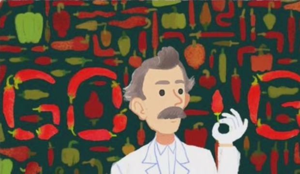 Wilbur Scoville και καυτερή πιπεριά στο doodle της Google