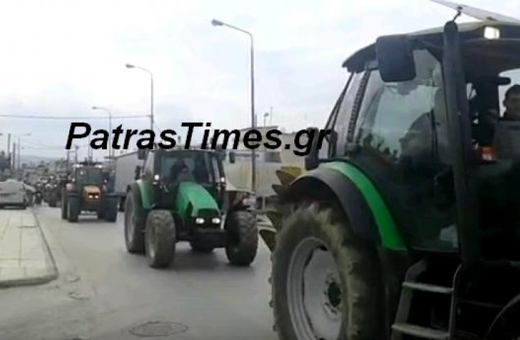 Έφοδος των αγροτών στην πόλη της Πάτρας με τρακτέρ