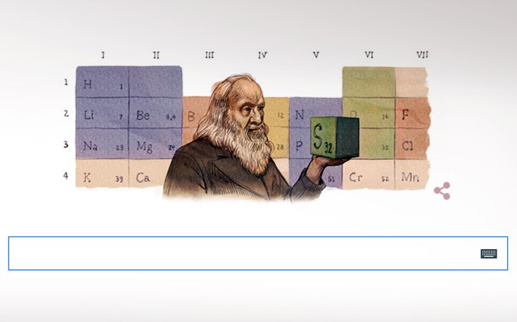 Ο Ντμίτρι Μεντελέγιεφ, ο Ρώσος χημικός «πατέρας» του Περιοδικού Πίνακα, στο doodle της Google
