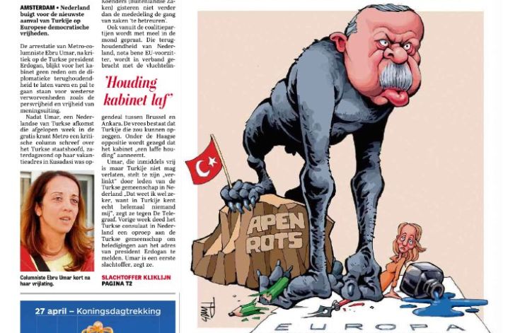 Ο «πίθηκος» Ερντογάν στο πρωτοσέλιδο της De Telegraaf