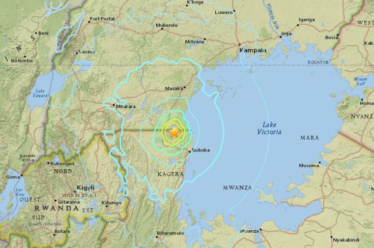 Σεισμός 5,7 βαθμών Ρίχτερ στα βορειοδυτικά της Τανζανίας