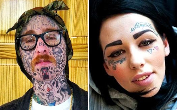 Τραγικά τατουάζ στο πρόσωπο