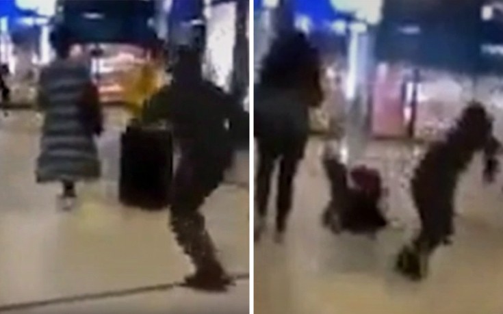 Νέο βίντεο με άντρα που κλωτσά γυναίκα στην πλάτη σε εμπορικό κέντρο