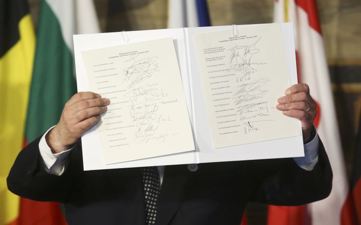 Οι ηγέτες της Ευρωπαϊκής Ένωσης υπέγραψαν τη Διακήρυξη της Ρώμης