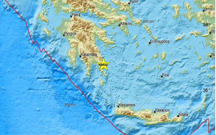 Σεισμός 4,8 ρίχτερ ταρακούνησε τη Λακωνία