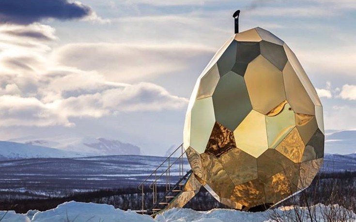 «Ηλιακό αβγό», μια σάουνα στη βορειότερη πόλη της Σουηδίας