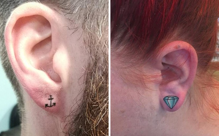 Η νέα μόδα θέλει τα τατουάζ στους λοβούς των αυτιών
