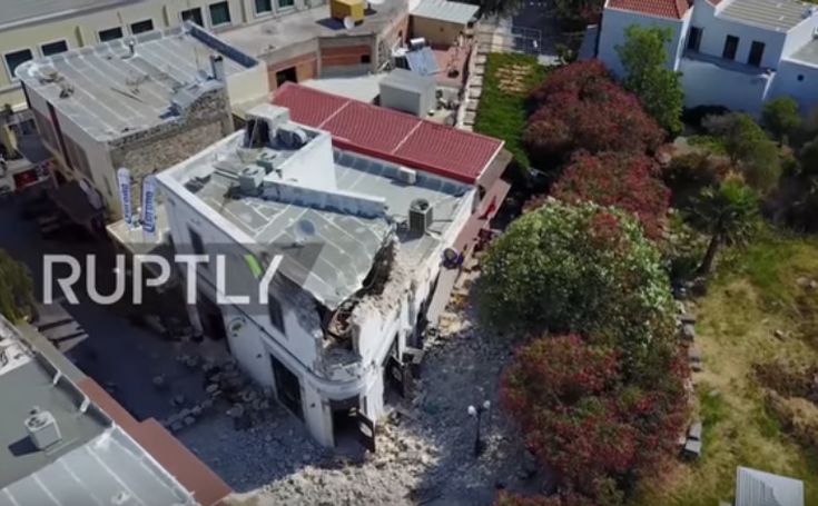 Ένα drone καταγράφει την καταστροφή στην Κω μετά το σεισμό