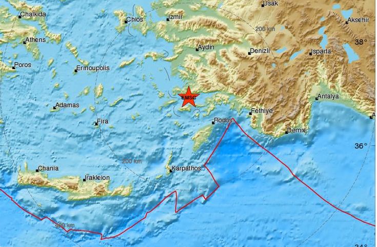 Σεισμός 4,5 Ρίχτερ ανοιχτά της Κω
