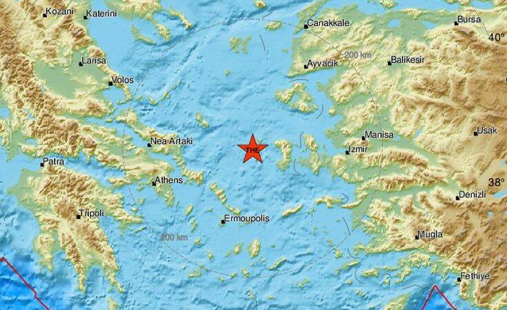 Σεισμός τώρα κοντά στη Χίο