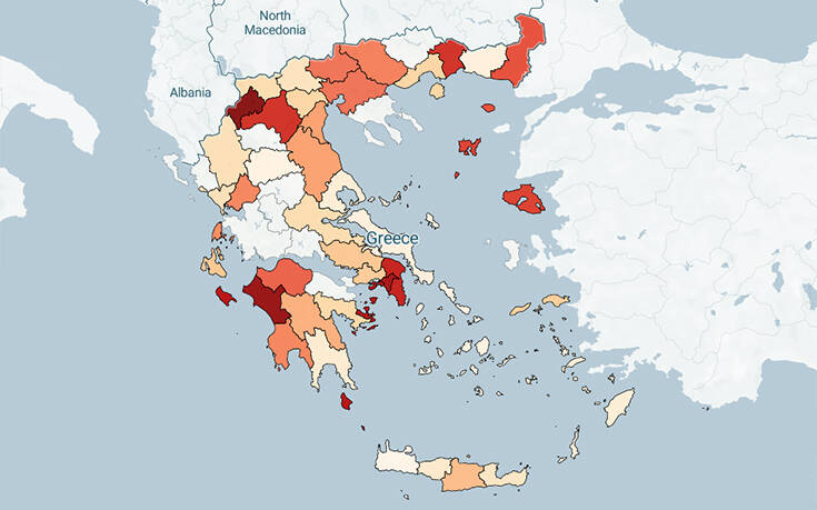 Ο κορονοϊός στην Ελλάδα σε real time: Ποιες περιοχές σηκώνουν το «βάρος»