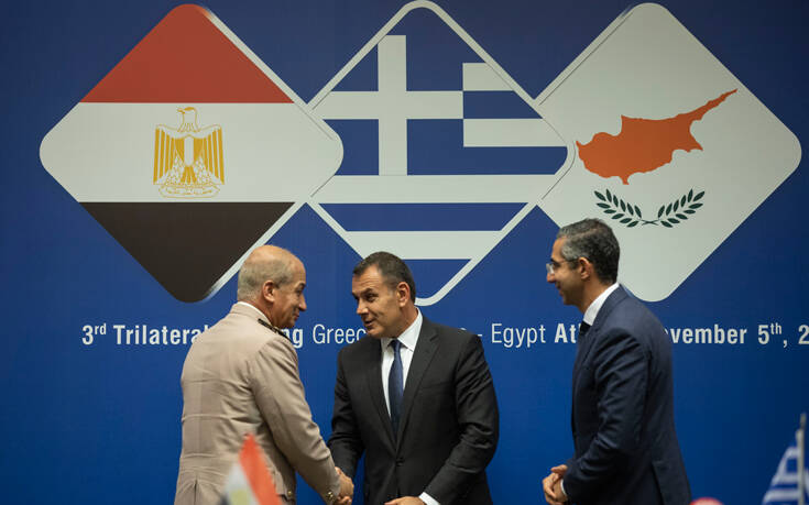 Η Ανατολική Μεσόγειος στο επίκεντρο της τριμερούς συνάντησης υπουργών Άμυνας Κύπρου-Ελλάδας-Αιγύπτου