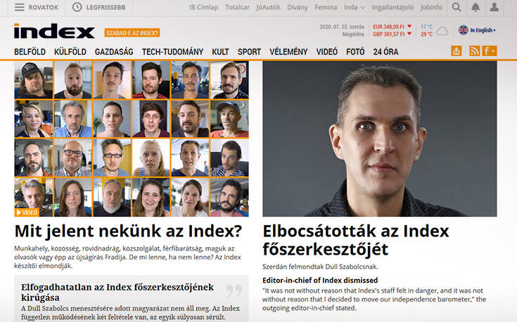 Το κορυφαίο ανεξάρτητο ειδησεογραφικό site της Ουγγαρίας απέλυσε τον διευθυντή του