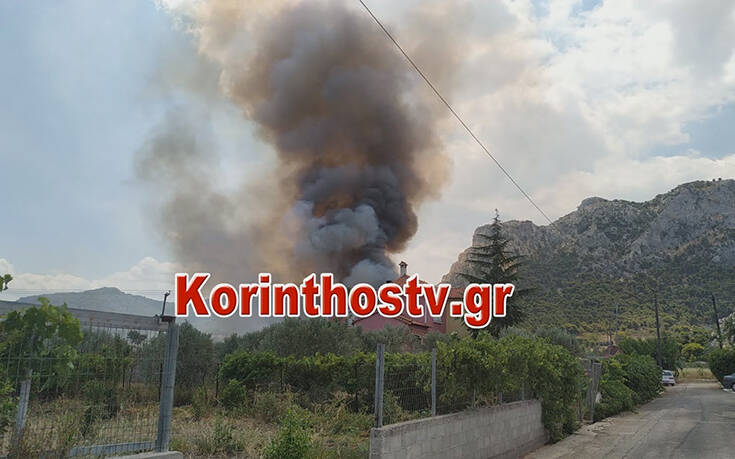 Φωτιά στις Κεχριές: Οι πρώτες εικόνες &#8211; Ενισχύθηκαν οι δυνάμεις της Πυροσβεστικής