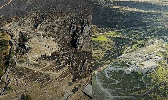 Ο αρχαιολογικός χώρος στις Μυκήνες πριν και μετά τη καταστροφική φωτιά