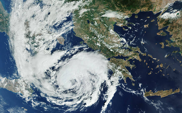 Η εντυπωσιακή φωτογραφία του μεσογειακού κυκλώνα «Ιανός» από το διάστημα