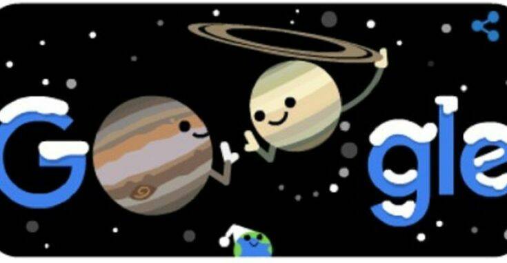 H Google γιορτάζει με Doodle τον χειμώνα και τη μεγάλη σύζευξη Δία &#8211; Κρόνου