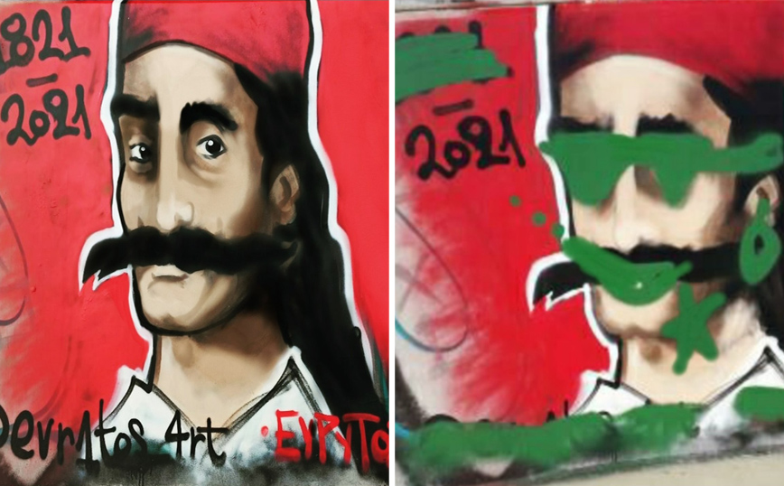 Βανδάλισαν γκράφιτι με τη μορφή του Καραϊσκάκη στο Φάληρο &#8211; Τι σχολιάζει ο δημιουργός