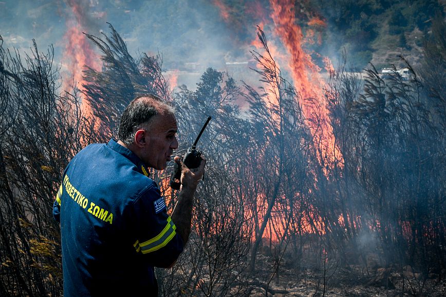 Φωτιά στα Βίλια Αττικής: Εντολή εκκένωσης μέσω του 112 για τους οικισμούς Άγιος Γεώργιος και Παλαιοχώρι