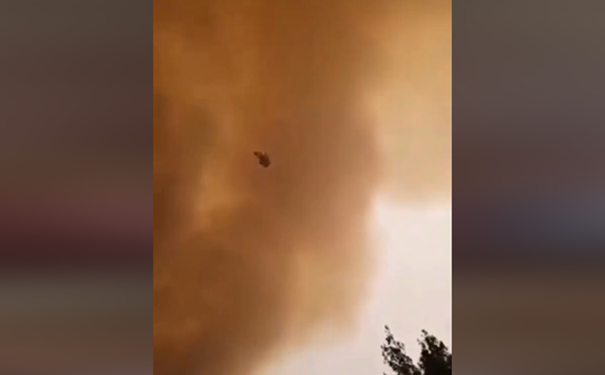 Συγκλονιστικό βίντεο από τα Βίλια: Στρόβιλος φωτιάς εκτόξευσε κορμό δέντρου προς τους πυροσβέστες