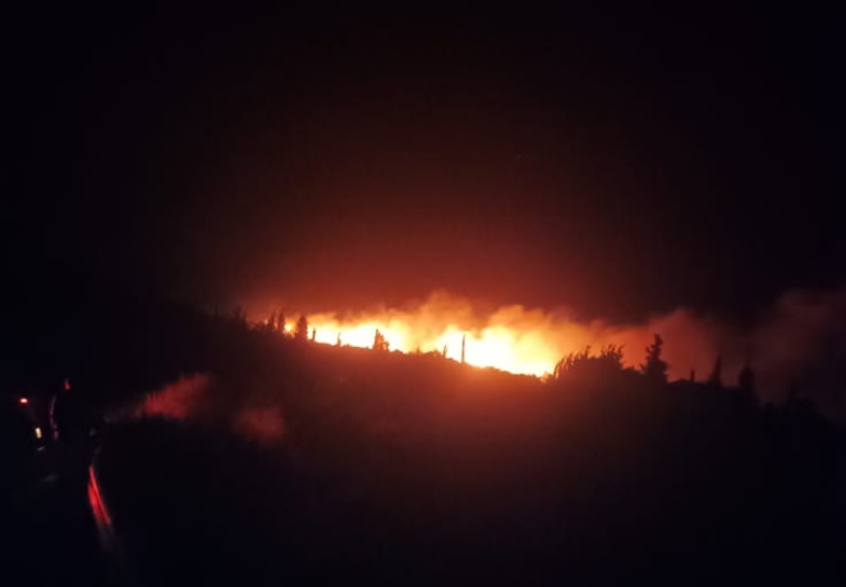 Λευκάδα: Ανεξέλεγκτη παραμένει η μεγάλη πυρκαγιά που ξέσπασε στα Χορτάτα