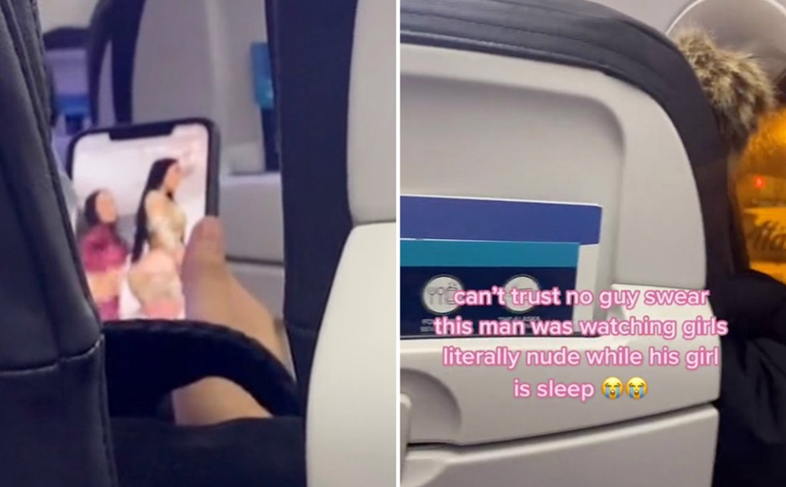 Έγινε τσακωτός να βλέπει πορνό στο αεροπλάνο με την κοπέλα του να κοιμάται στη διπλανή θέση
