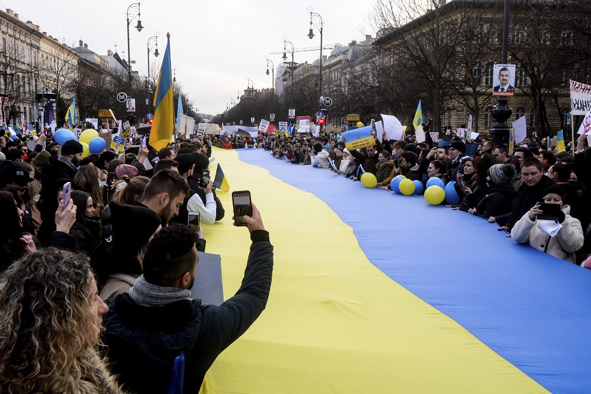 Πόλεμος στην Ουκρανία: Διαδήλωση στη Βουδαπέστη κατά της ρωσικής εισβολής
