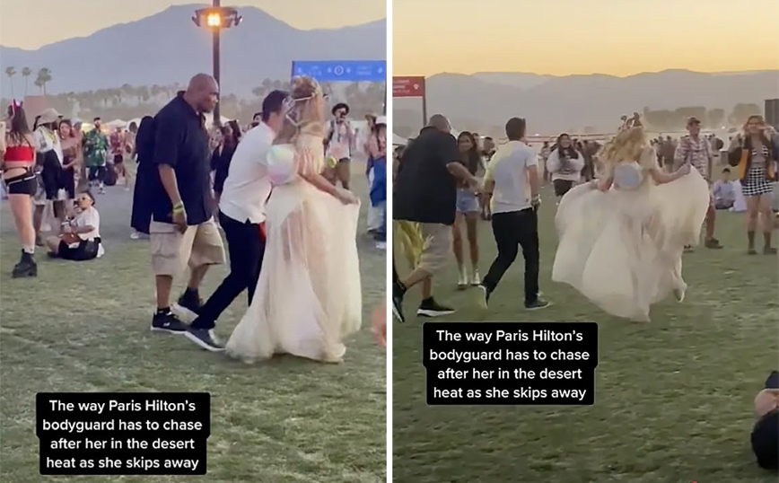 Η Paris Hilton ξεφάντωσε στο Coachella και ο λαχανιασμένος της bodyguard γίνεται viral