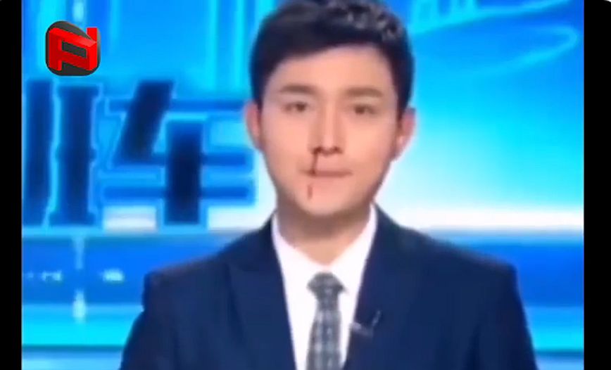 Κίνα: Παρουσιαστής αιμορραγούσε από τη μύτη στον αέρα αλλά το κανάλι δεν σταμάτησε τη σύνδεση &#8211; Δείτε βίντεο