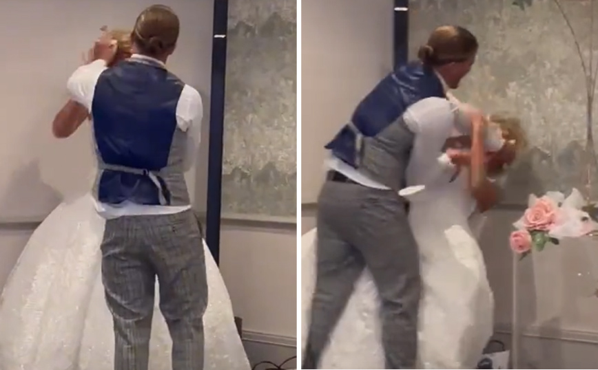 Βίντεο με τον γαμπρό που ρίχνει τούρτα στο πρόσωπο της νύφης εξόργισε τους χρήστες του διαδικτύου