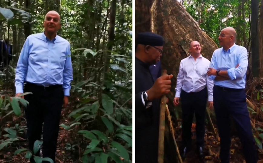 Νίκος Δένδιας: Βίντεο με την επίσκεψη στο τροπικό δάσος του εθνικού δρυμού της Γκαμπόν