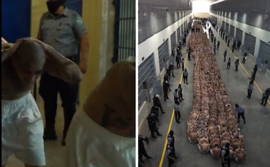 Ελ Σαλβαδόρ: Βίντεο από τη μεταγωγή 2.000 κρατούμενων στη μεγαλύτερη φυλακή της Αμερικής